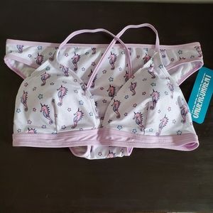 Undercurrent bikini white purple seahorses size large